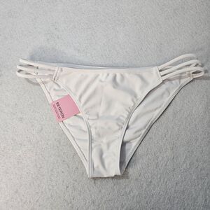 RETERON Sz M White Bikini Bottom NWT Strappy Cut Out